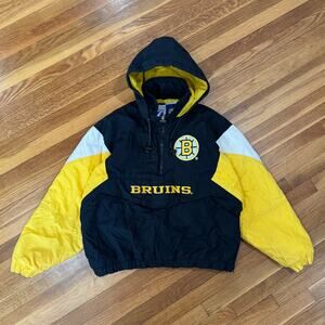 Boston Bruins Puffer Jacket Mens Large Logo 7 NHL Vintage 90s Clean